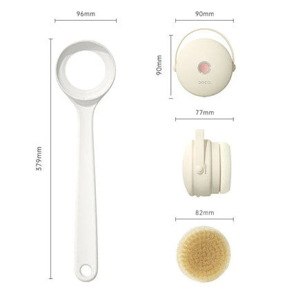 Waterproof electric shower brush with spinning brush head for deep cleansing and skin rejuvenation