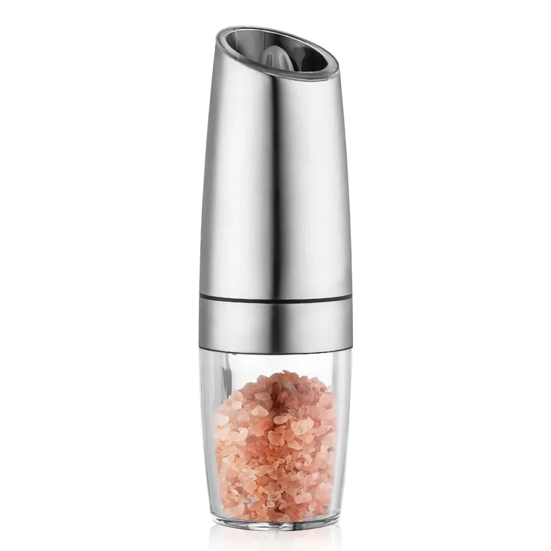 Eco-Friendly Electric Salt and Pepper Grinder with Gravity-Sensing Technology, Adjustable Grind, and LED Light