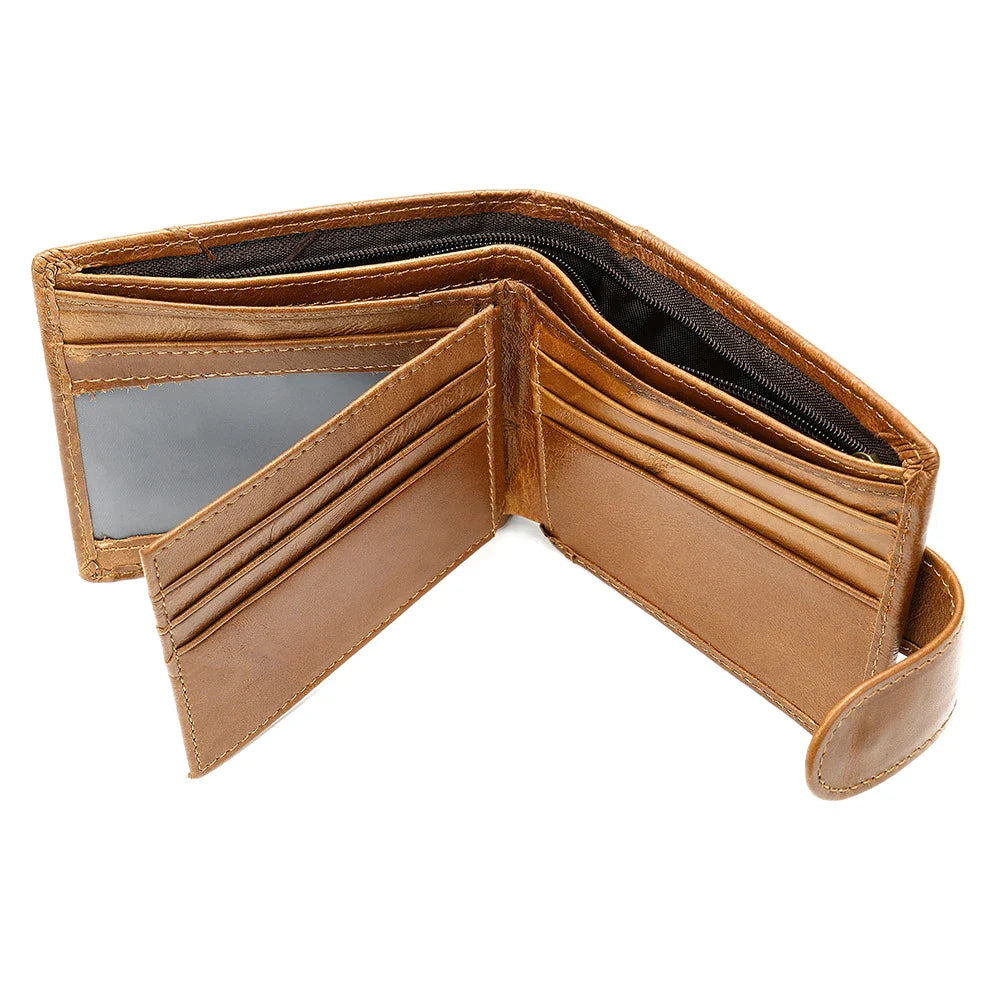 Premium leather coin wallet with multi-compartment design for organized Kiwi blokes