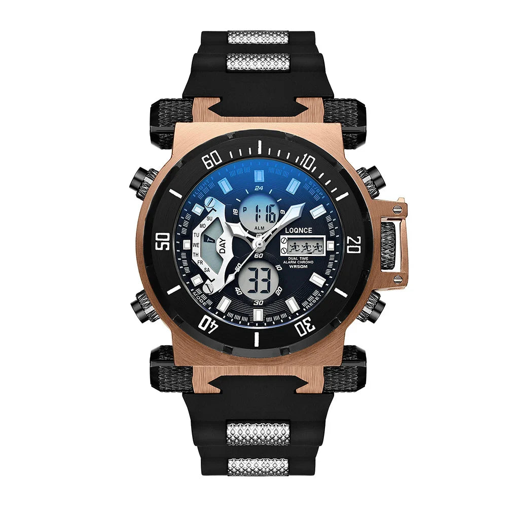 Stylish dual movement chronograph watch with luminous display, featuring a stainless steel case and durable glass crystal for active Kiwi lifestyles.