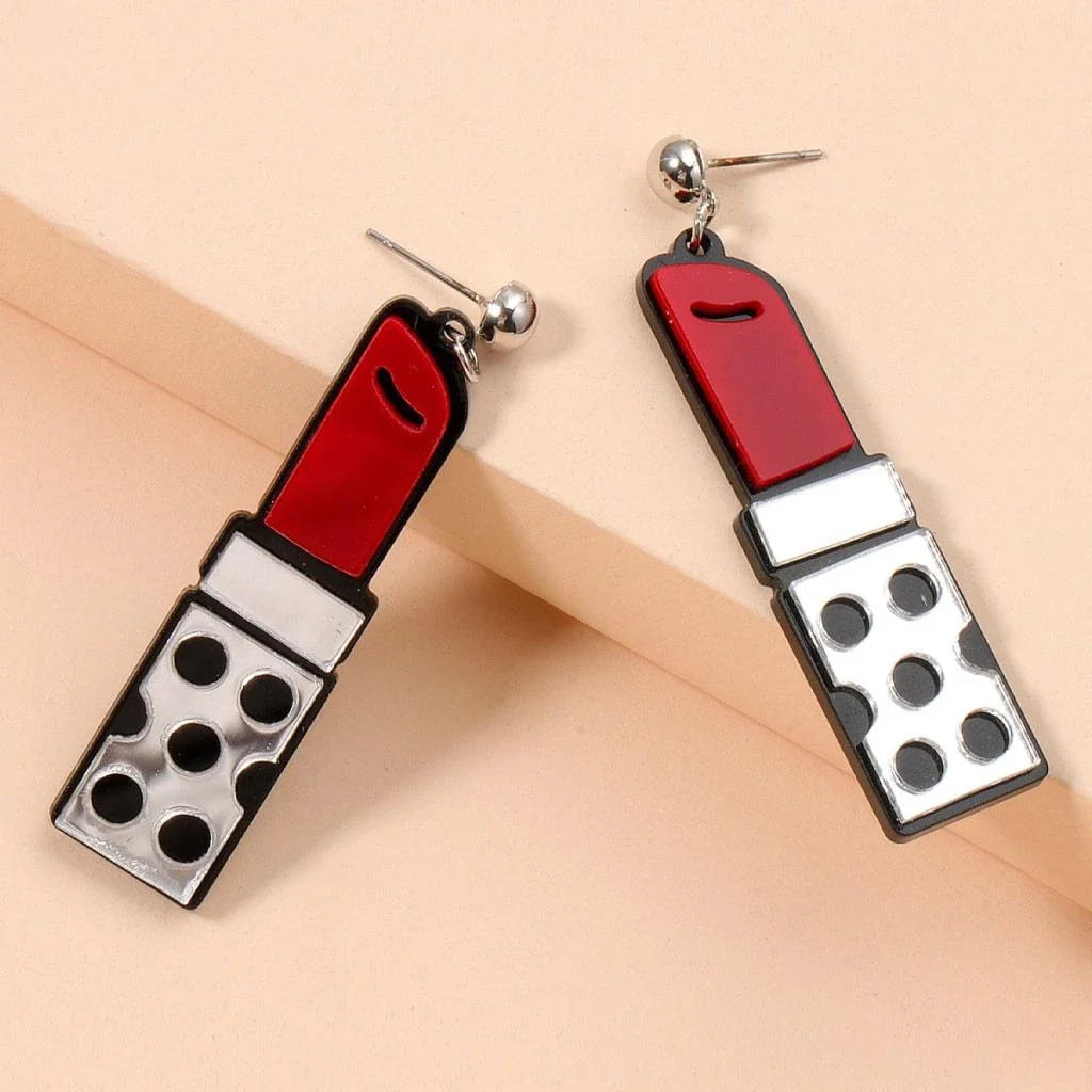 Stylish red lipstick-inspired resin earrings with an eye-catching design that will make any Kiwi fashionista stand out