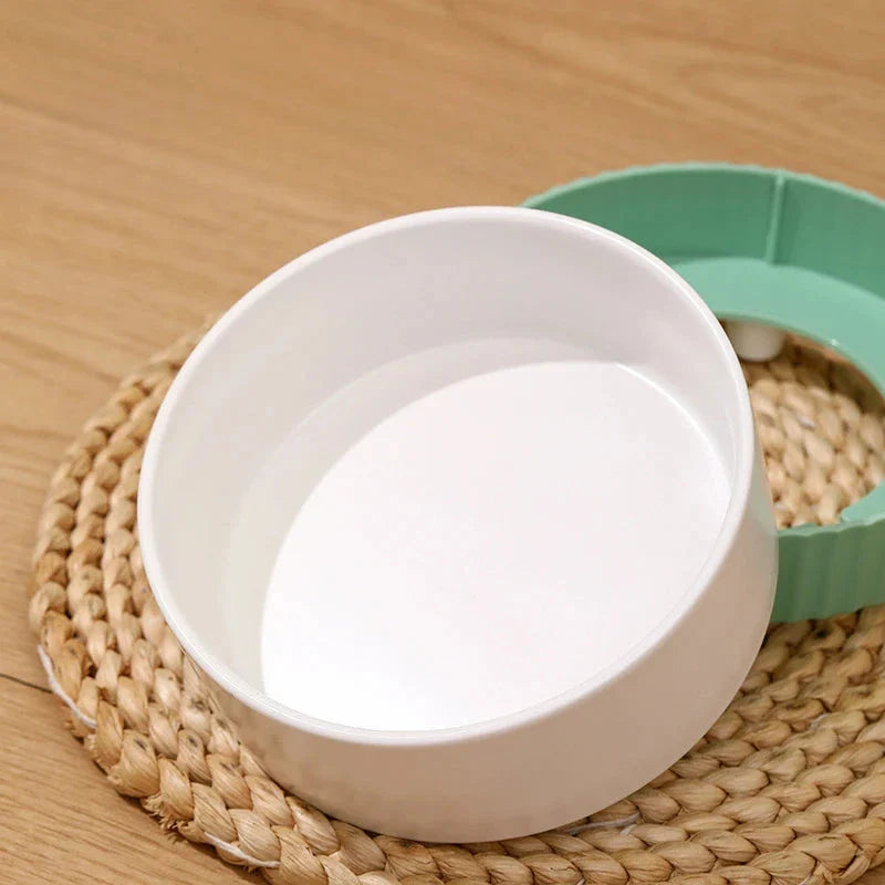 Stylish ceramic pet bowl in white color, designed for both cats and dogs, featuring a slip-resistant base and easy-clean construction.