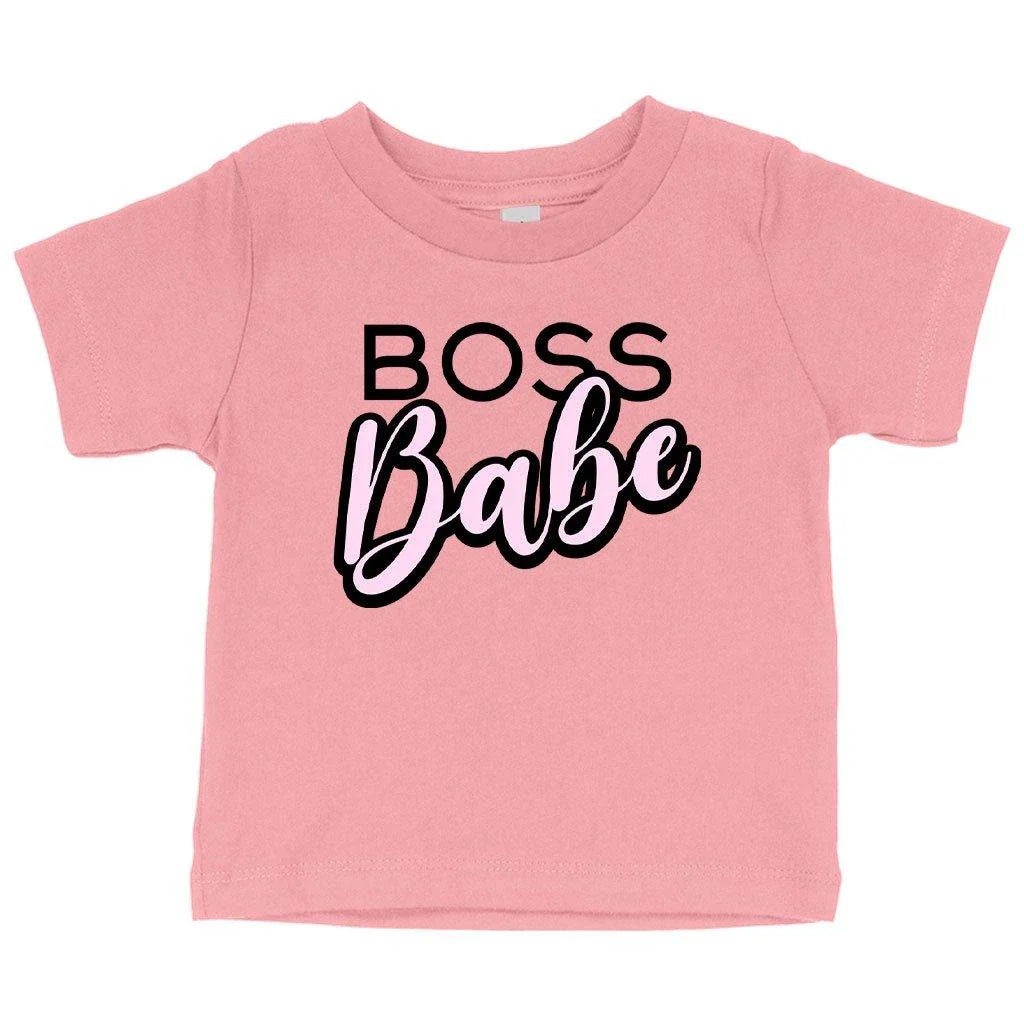 Comfy baby graphic t-shirt with 'Boss Babe' design, made from premium Airlume cotton