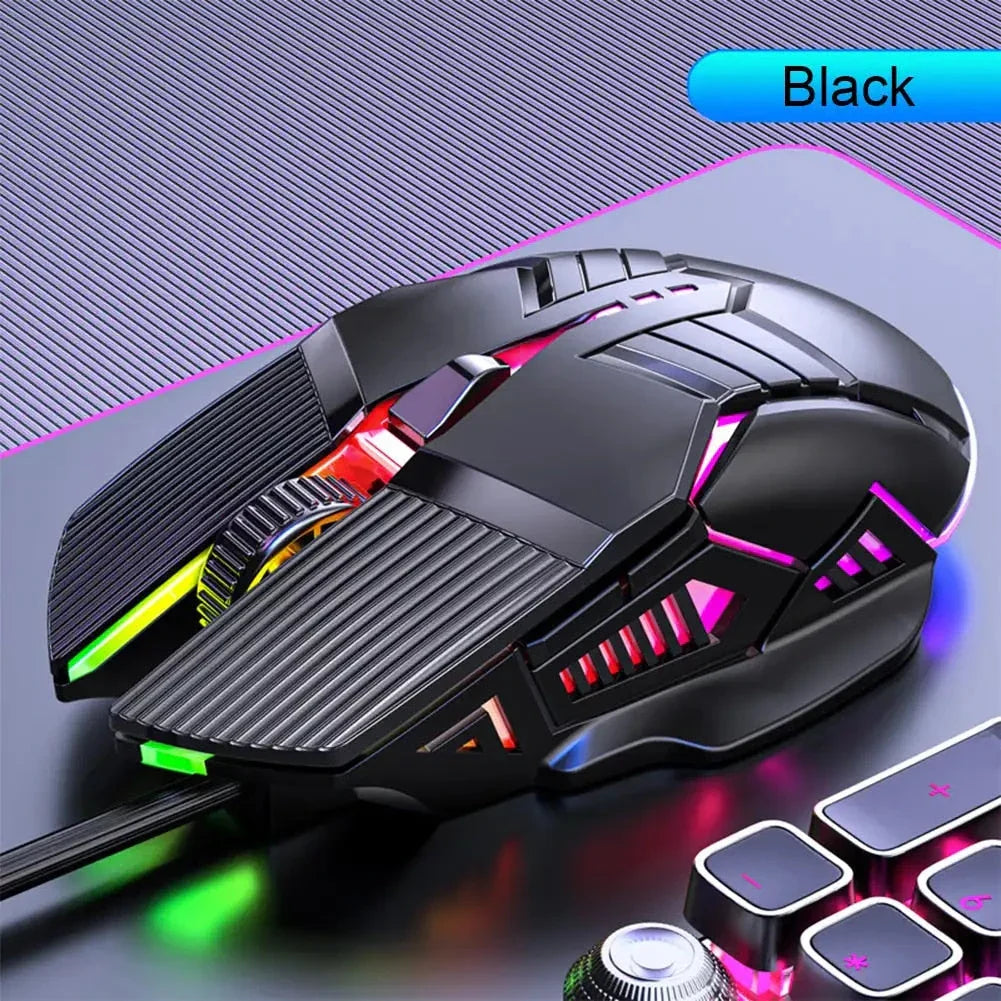 Ergonomic RGB Wired Gaming Mouse with adjustable DPI, comfortable design, and vibrant backlighting for immersive gaming sessions