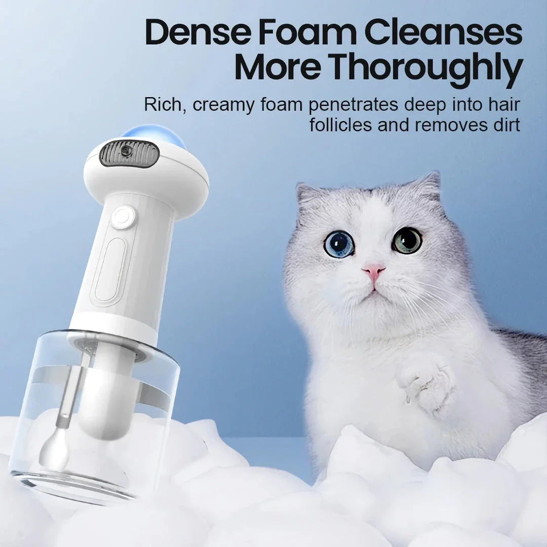 Automatic Pet Foam Dispenser for Kiwi pets, featuring a sleek white design and hands-free foam dispensing for effortless grooming.