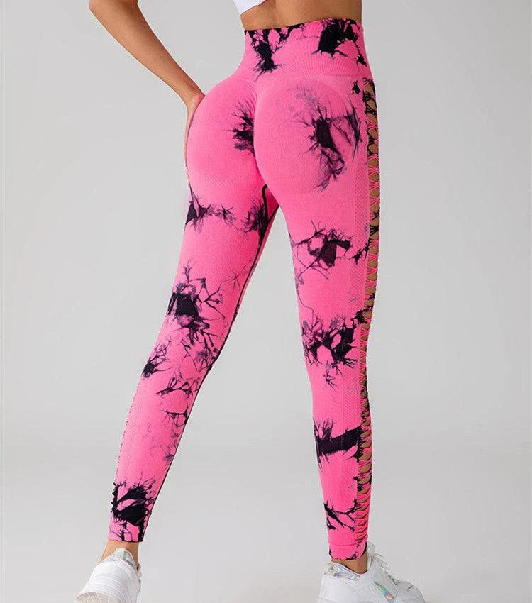 Tie-Dye Yoga Pants with Butt Lift and High Waist for Kiwi Ladies