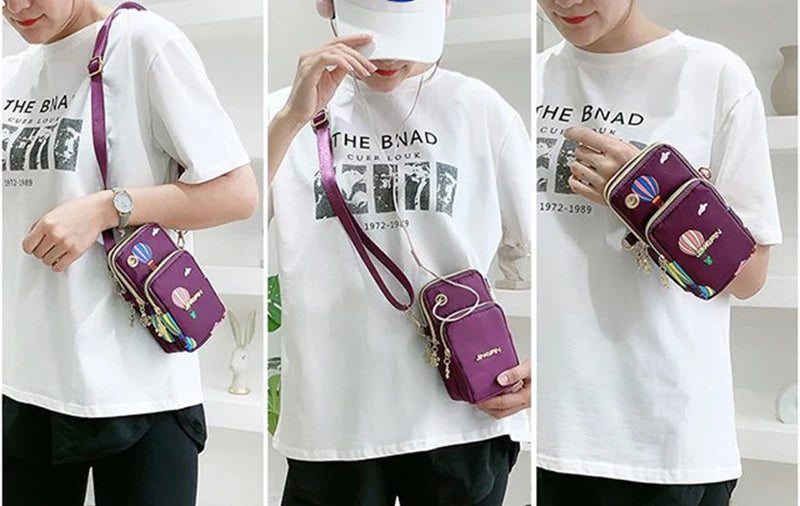 Versatile Kiwi 3-Layer Zipper Shoulder Bag in Various Colours