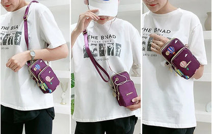 Versatile Kiwi 3-Layer Zipper Shoulder Bag in Various Colours