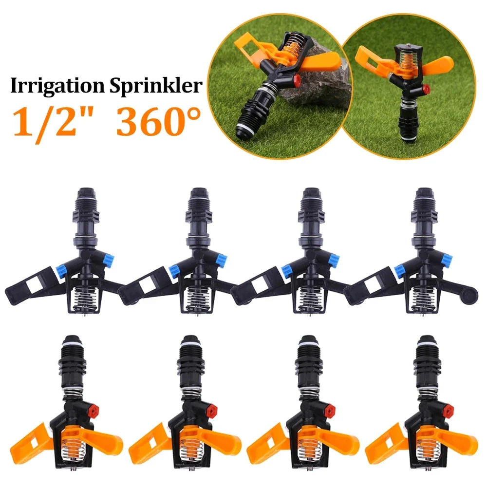 Rotary lawn sprinkler with 360-degree coverage for even water distribution across gardens and lawns