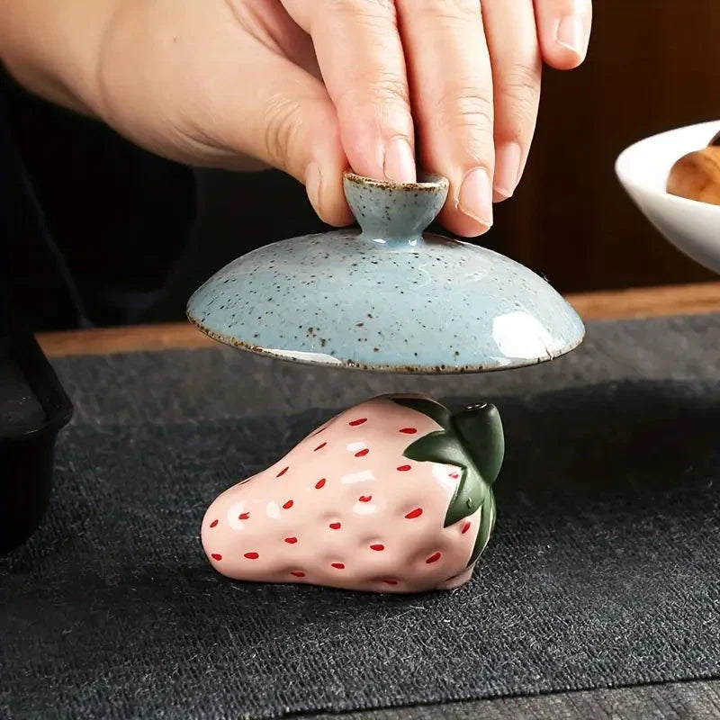 Shopfluxpro NZ Charming Porcelain Strawberry Incense Holder for Kiwi Homes