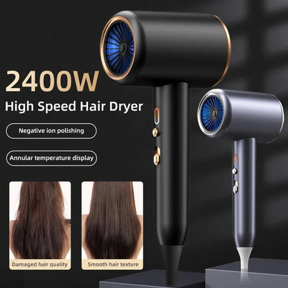 2400W professional high-speed hair dryer with negative ion technology and quiet design for fast, frizz-free, salon-quality hair styling