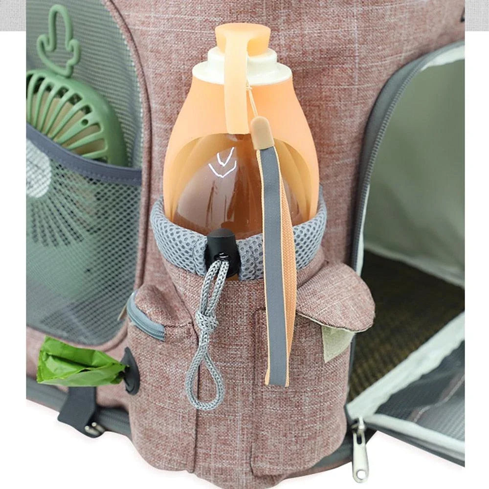 Melange colour backpack cat carrier in various colours, featuring a spacious, well-ventilated interior and a sleek, stylish design for your pet's comfort and safety.