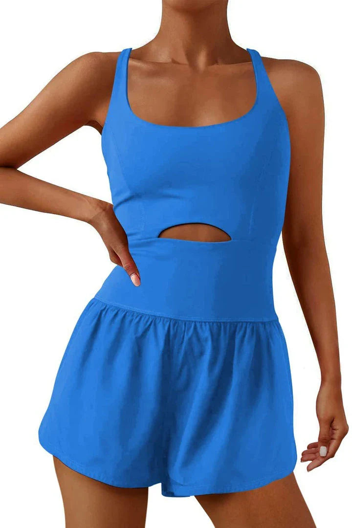 Women's casual cotton jumpsuit with shorts and sleeveless vest design, available in various colors for Kiwi outdoor style.