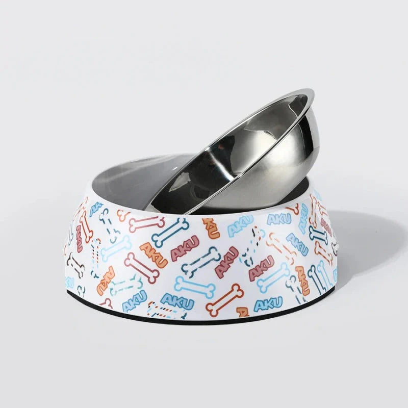 A sturdy and stylish stainless steel pet bowl with an anti-slip base, perfect for feeding Kiwi cats and dogs.