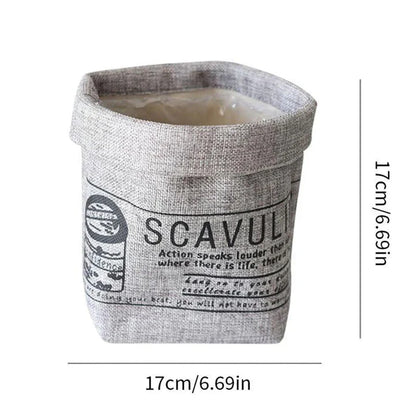 Fabric Flower Pot Cover and Storage Bag in Cream White Color, Versatile Home Decor and Organizer for Kiwi Homes