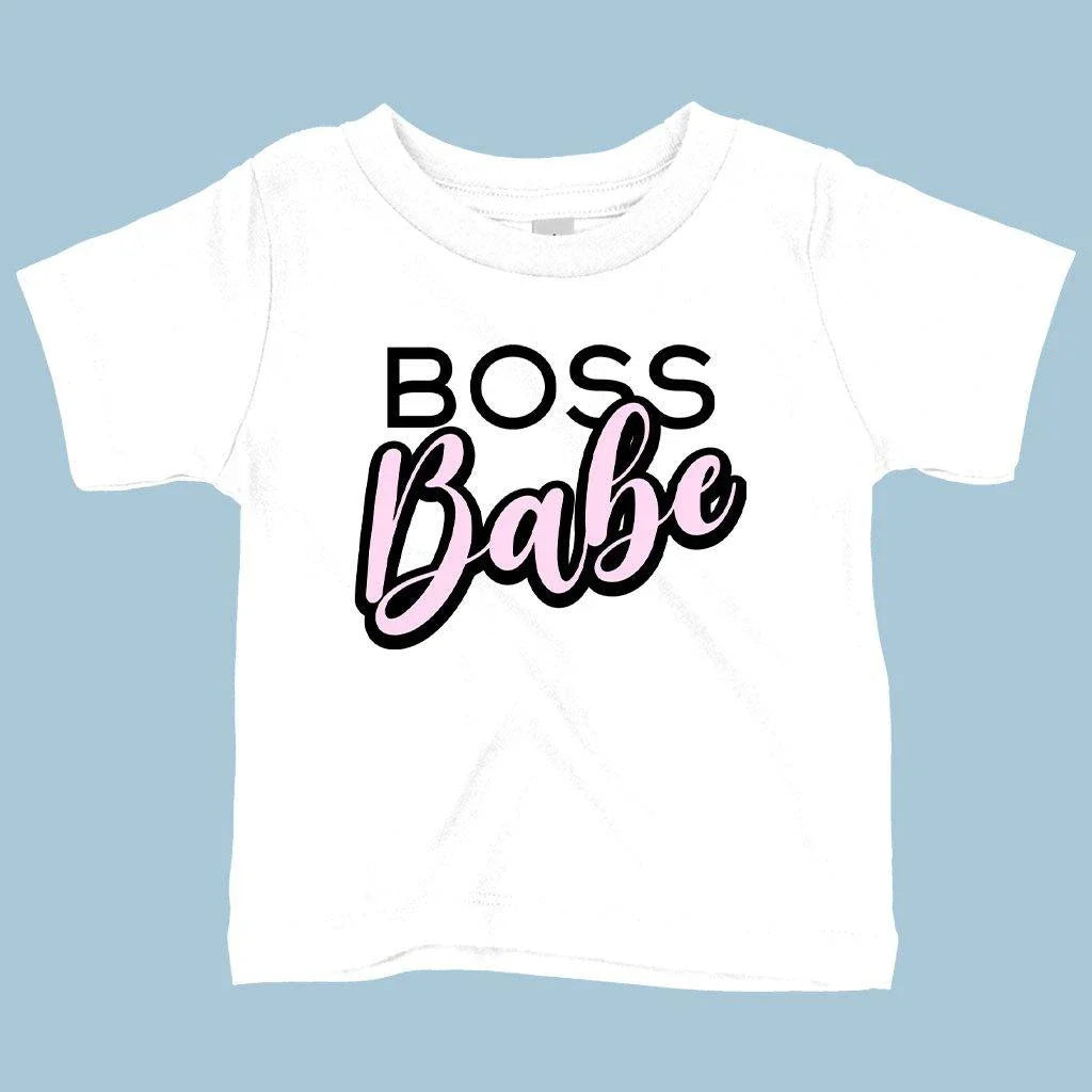 Comfy baby graphic t-shirt with 'Boss Babe' design, made from premium Airlume cotton