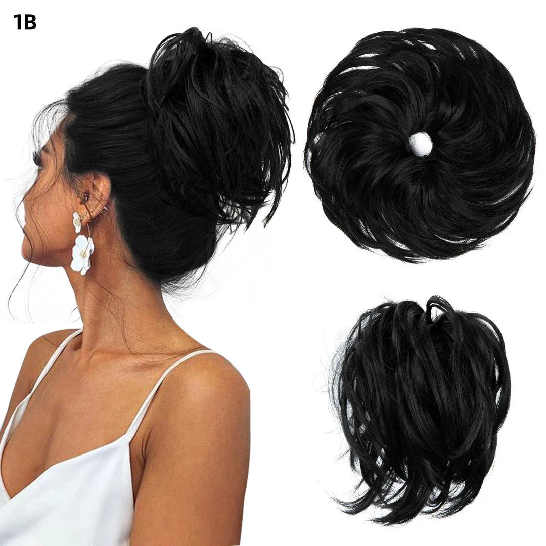 Fluffy and natural-looking hair bun made from premium domestic silk for easy, effortless updos