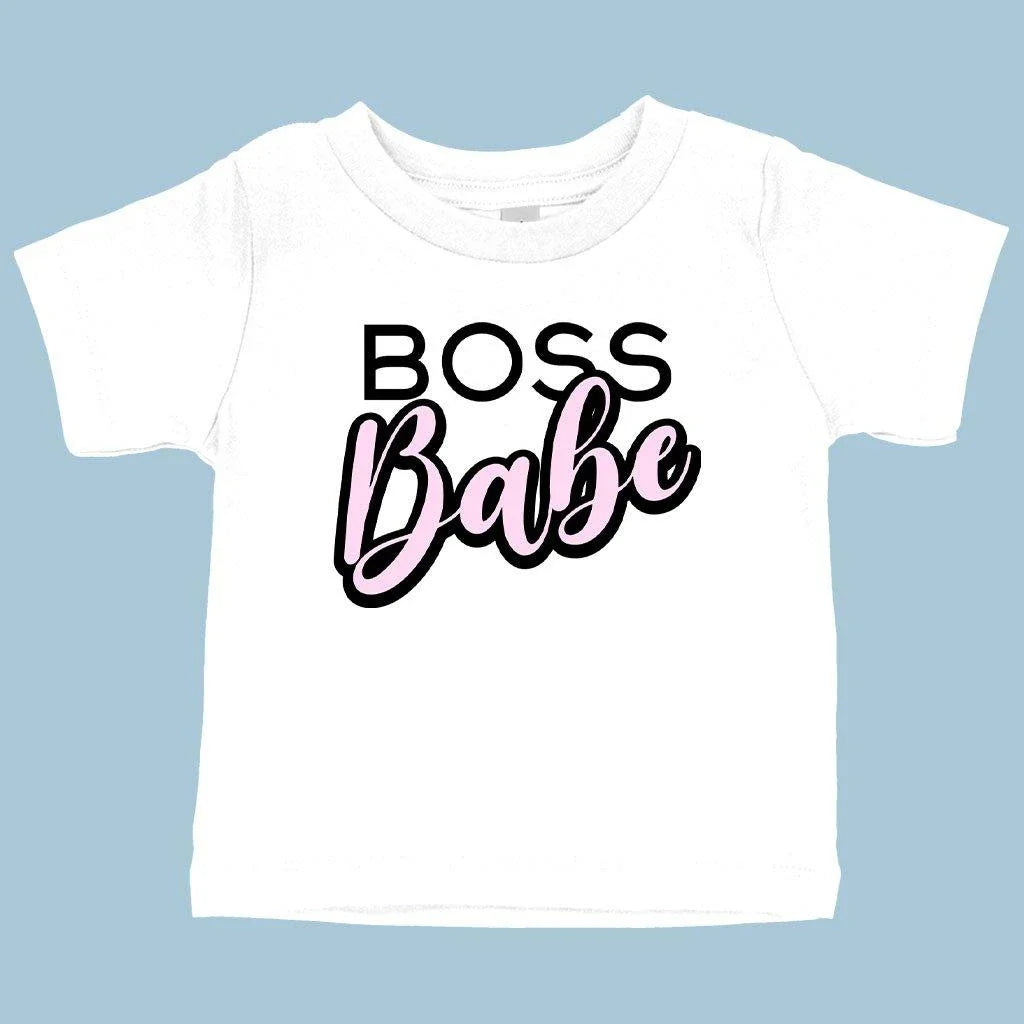 Comfy baby graphic t-shirt with 'Boss Babe' design, made from premium Airlume cotton