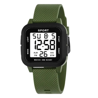 Rugged LED Military Sports Watch with shock-resistant case and durable TPU band, perfect for active Kiwi lifestyles