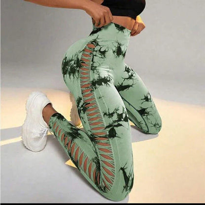 Tie-Dye Yoga Pants with Butt Lift and High Waist for Kiwi Ladies