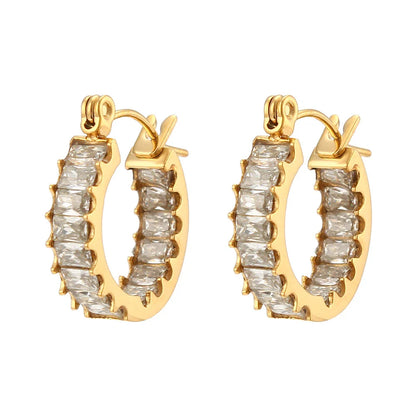 Stylish stainless steel earrings in various colors, a modern and durable fashion accessory