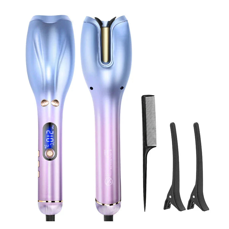 Multi-Automatic LCD Ceramic Rotating Hair Curler for creating effortless, salon-quality curls at home