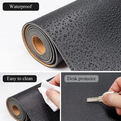 Versatile Cork and Leather Desk Mat with Dual-Sided Design for Smooth Workspace Setup