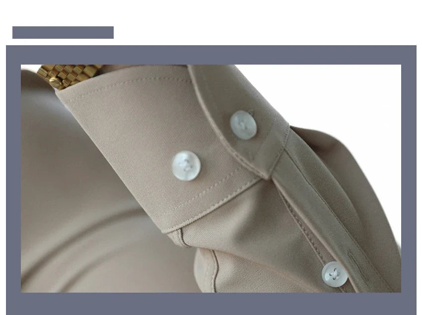 A stylish and versatile Italian-collared shirt for young New Zealand men, made from high-quality polyester fabric.