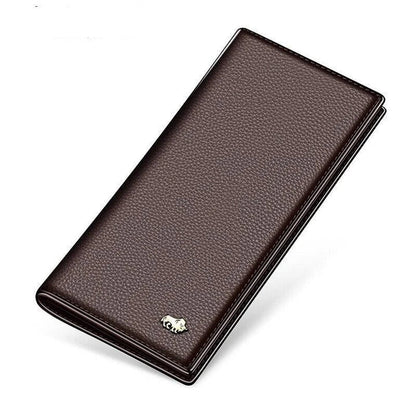 Stylish and compact leather wallet for modern Kiwi gentlemen, available in classic coffee, dark brown, and khaki colours