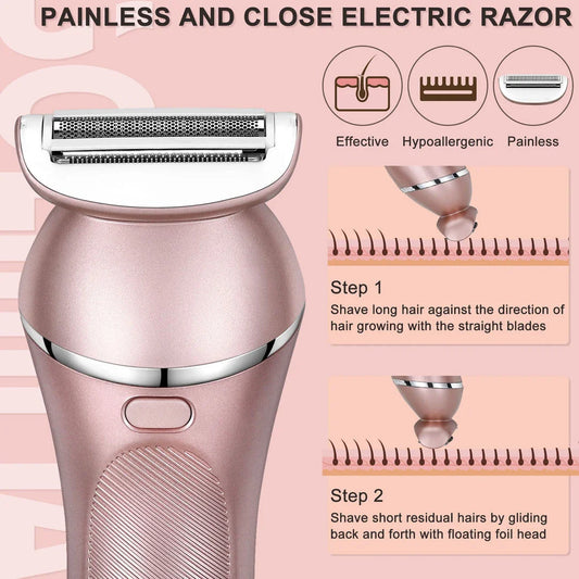 Electric Body Groomer with 36 tweezers for long-lasting hair removal and gentle, painless shaving