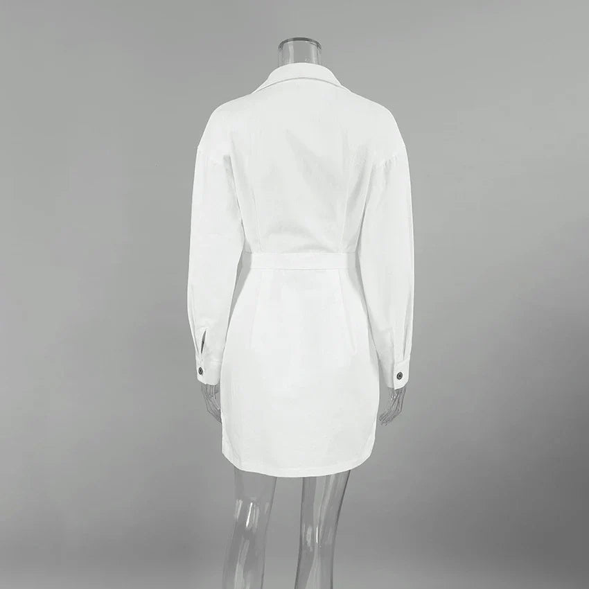 Stylish Commuter Dress in White - A sustainable and versatile wardrobe essential for the modern Kiwi woman