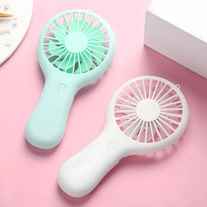 Compact 800mAh Rechargeable Portable Hand Fan in blue colour, perfect for staying cool in the New Zealand summer heat.