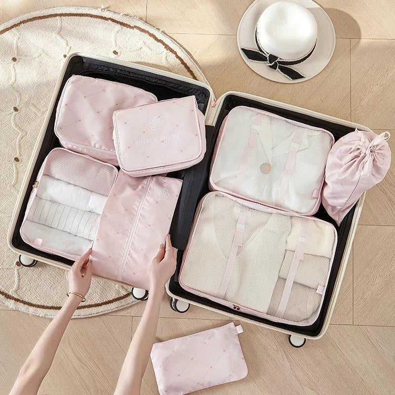 Premium Compact Packing Cubes with various compartments to organise clothes, shoes, and accessories for seamless travel