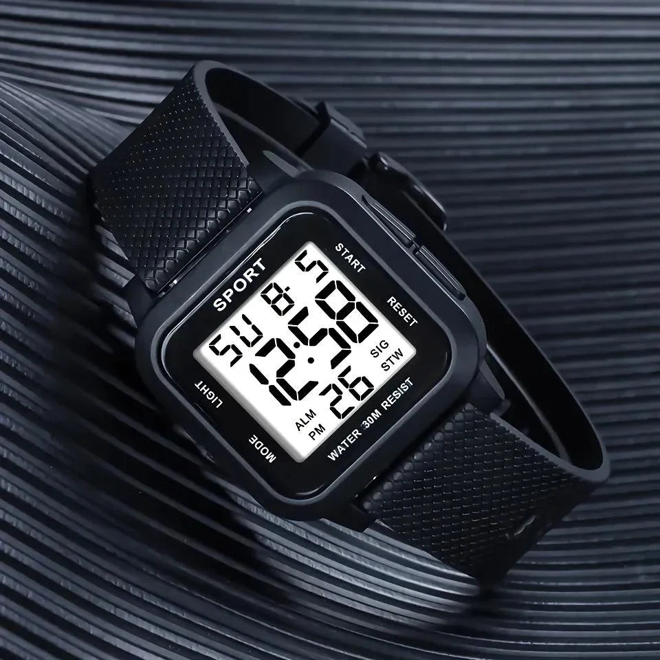 Rugged LED Military Sports Watch with shock-resistant case and durable TPU band, perfect for active Kiwi lifestyles