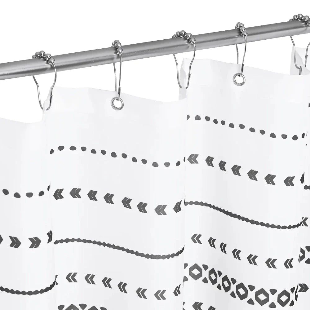 Bohemian-inspired waterproof shower curtain with rustproof grommets, perfect for Kiwi bathrooms