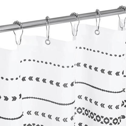 Bohemian-inspired waterproof shower curtain with rustproof grommets, perfect for Kiwi bathrooms