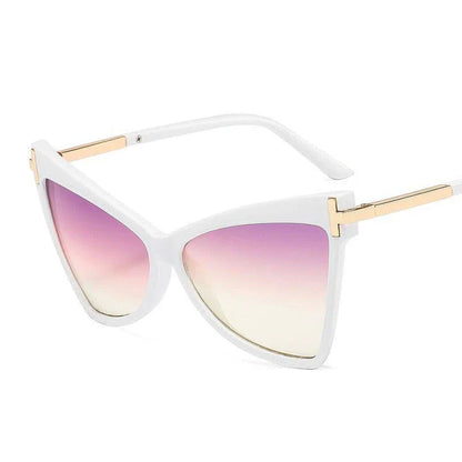 Chic cat-eye sunglasses with a sleek metal frame and vibrant color lenses, providing premium UV400 protection for Kiwi wearers