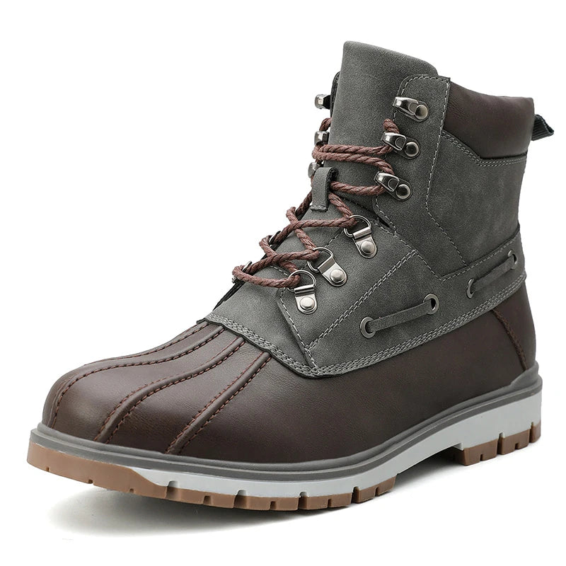 Warm and stylish Martin boots for men, featuring premium leather construction, rubber soles, and a frosted finish for a refined rugged look.