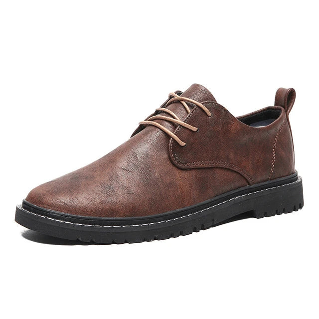Stylish and comfortable men's low-top lace-up shoes with artificial PU upper and rubber sole, available in classic Kiwi-friendly colours