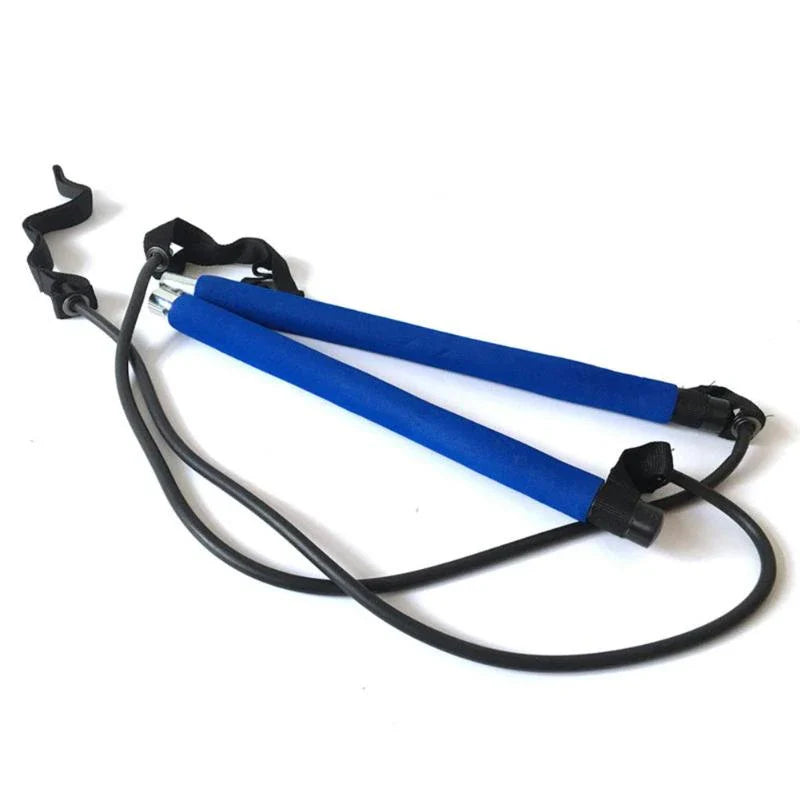 Versatile Fitness Bar with adjustable resistance for full-body workouts, including chest expansion, arm strengthening, yoga, and Pilates exercises.