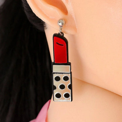 Stylish red lipstick-inspired resin earrings with an eye-catching design that will make any Kiwi fashionista stand out