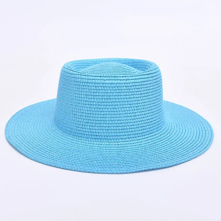 Elegant ladies' summer beach sun hat with wide brim, designed for sun protection and style in New Zealand