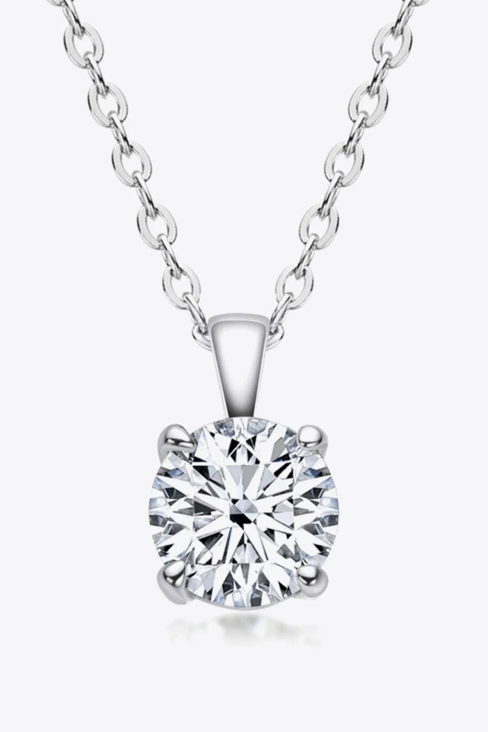 925 Sterling Silver Moissanite Necklace with Elegant, Minimalist Design