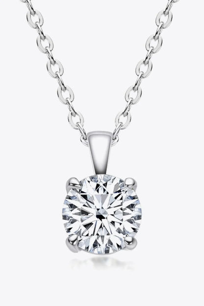 925 Sterling Silver Moissanite Necklace with Elegant, Minimalist Design