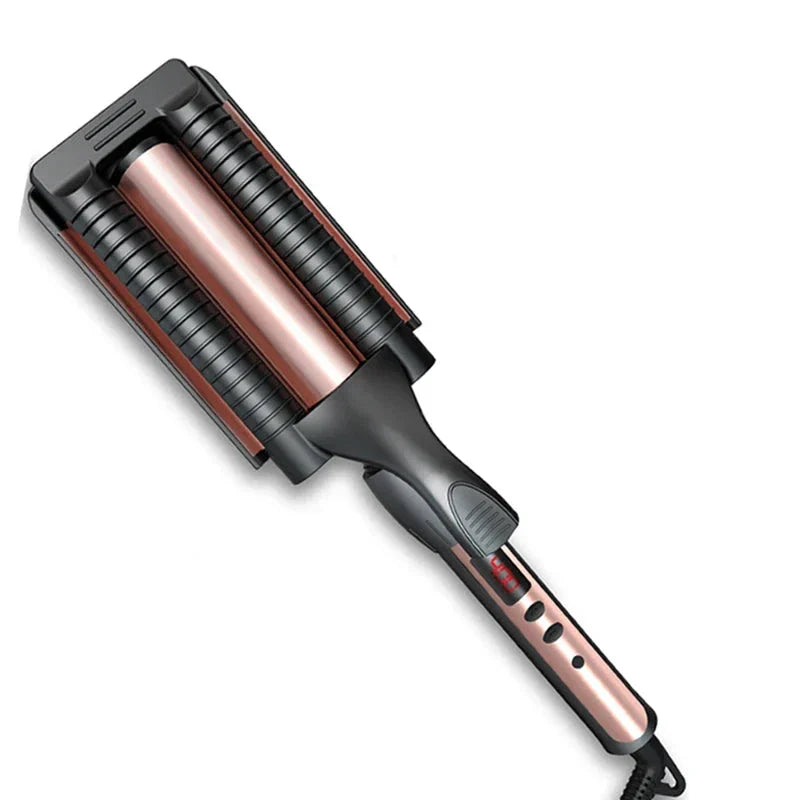 Professional 3-Barrel Curling Iron for creating salon-quality waves at home