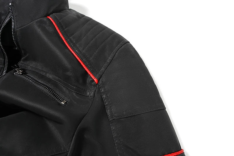 Stylish stand collar leather jacket for Kiwi men, featuring premium brushed PU leather and a tailored fit for a refined, casual-cool look.