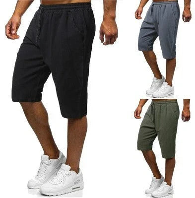Men's casual cotton and linen cropped pants in various colors, perfect for the Kiwi lifestyle