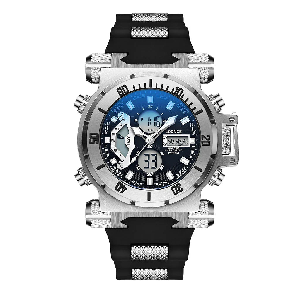 Stylish dual movement chronograph watch with luminous display, featuring a stainless steel case and durable glass crystal for active Kiwi lifestyles.