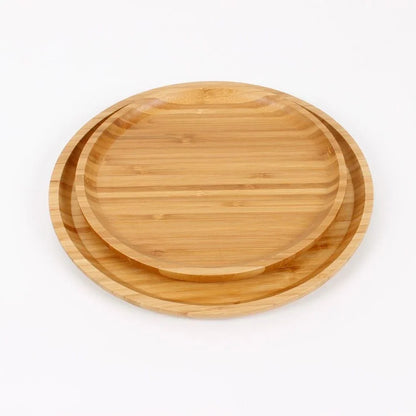 Bamboo serving tray with a sleek, minimalist design for serving food, drinks, or as a decorative piece in a modern kitchen