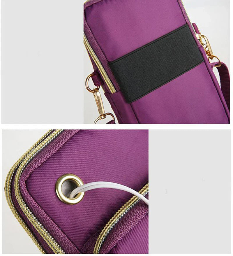 Versatile Kiwi 3-Layer Zipper Shoulder Bag in Various Colours